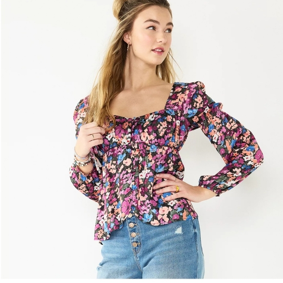 SO Tops - Floral SO Women's Top Size Large L